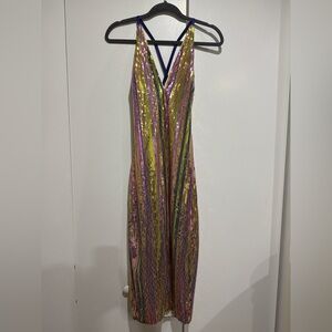 Multicolor Sequin Striped Dress